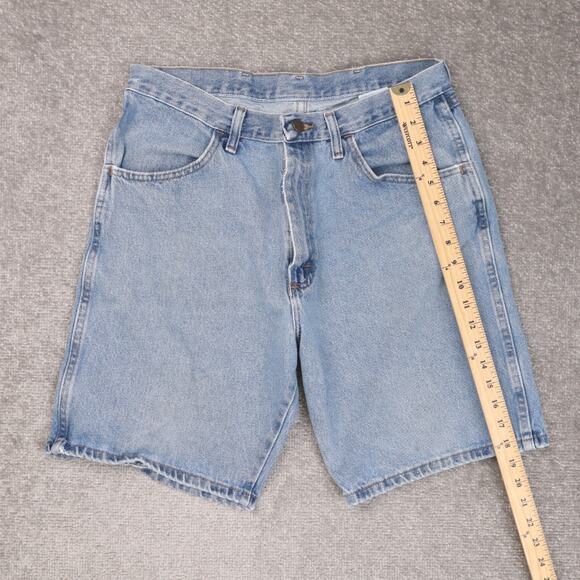 VTG 90s Rustler 34x8 Light Wash Blue Denim Jean Shorts Jorts - Picture 5 of 12